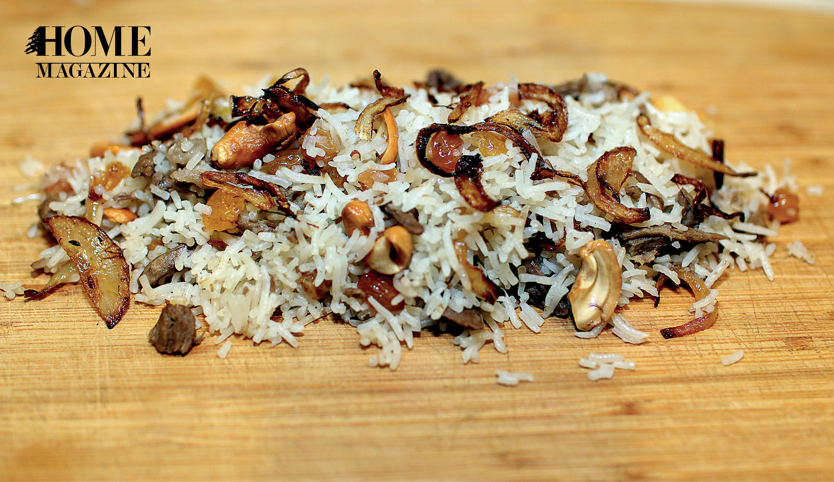 Rice with meat and nuts