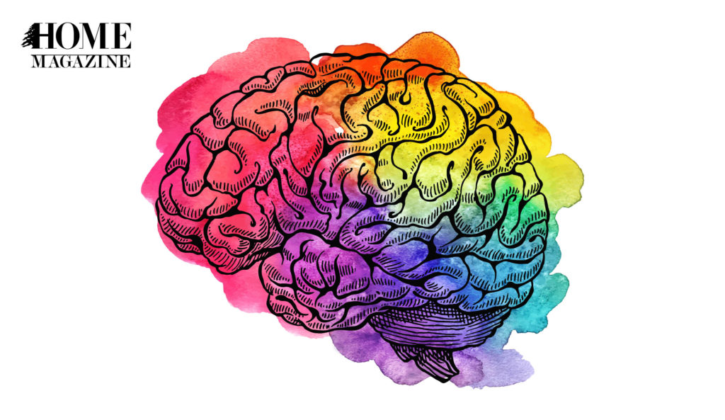 Multicolored brain drawing