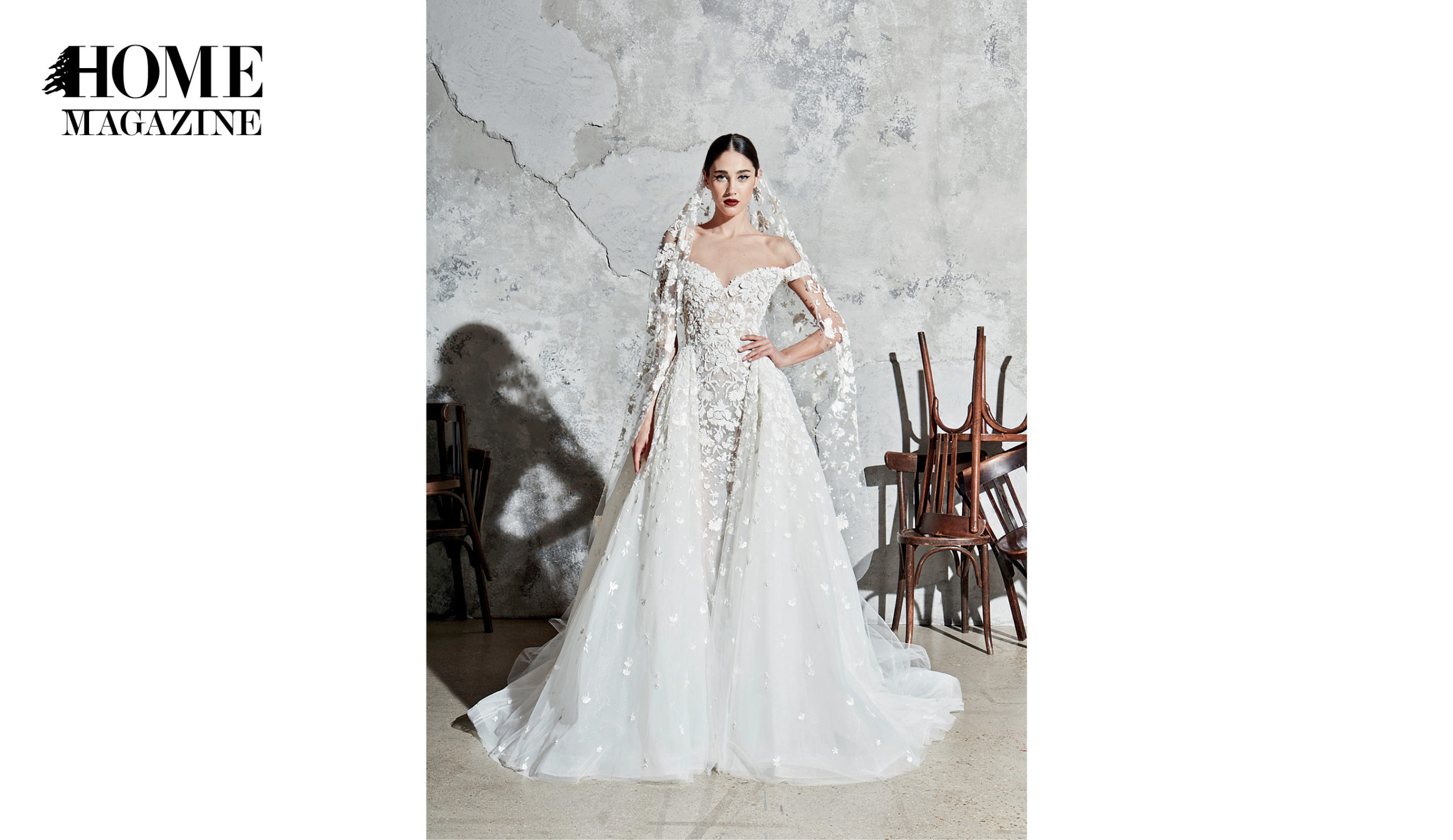 Model in bridal dress