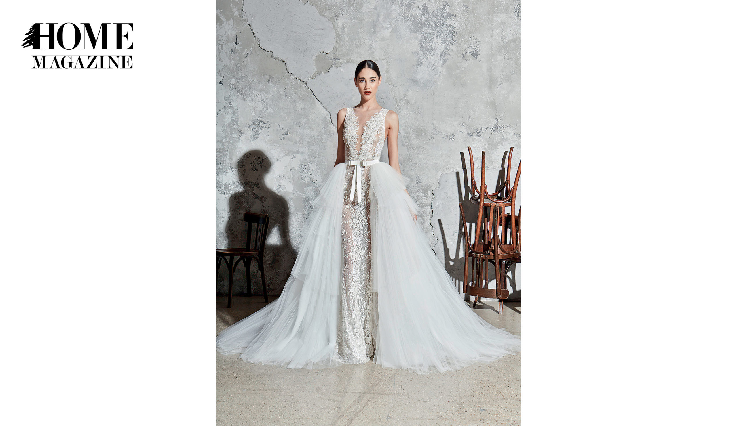 Model in bridal dress
